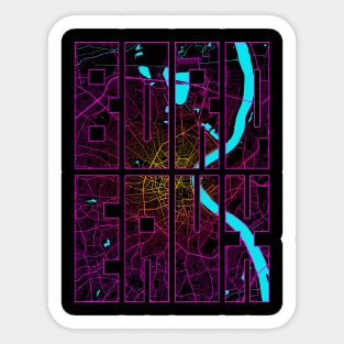 Bordeaux, France City Map Typography - Neon Sticker